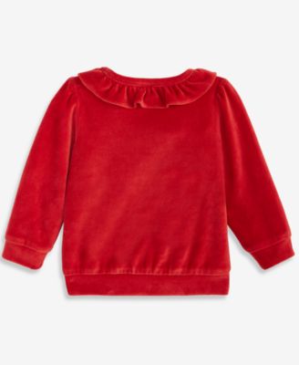 Baby Girls Mix and Match Long-Sleeve Ruffle-Neck Velour Top, Macy's Exclusive