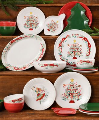 Holly Berry Christmas Tree Round Serving Platter, 12"