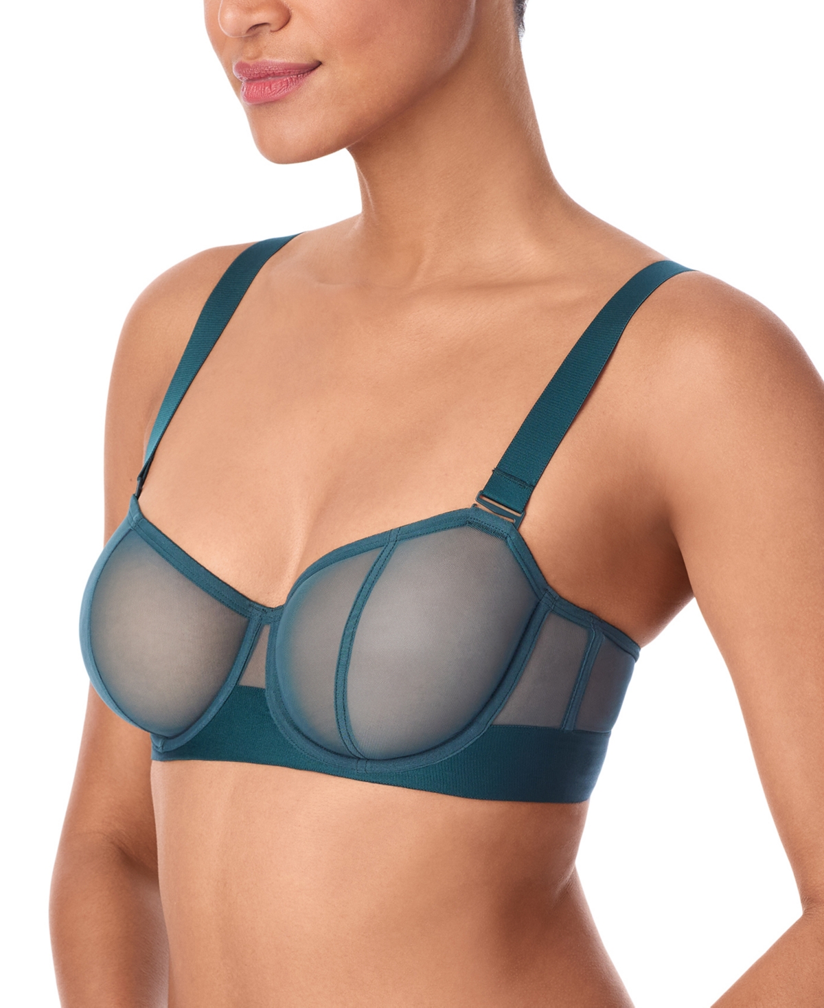 Dkny Sheers Strapless Underwire Bra In Blue