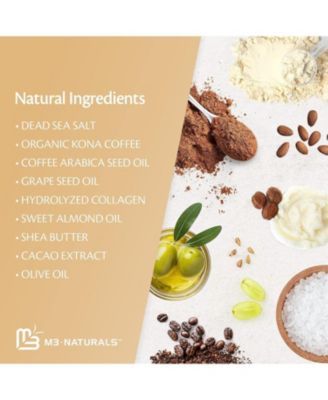 Arabica Coffee Body Scrub with Collagen & Stem Cell - Exfoliating Body Scrubber & Face Cleanser 12 oz