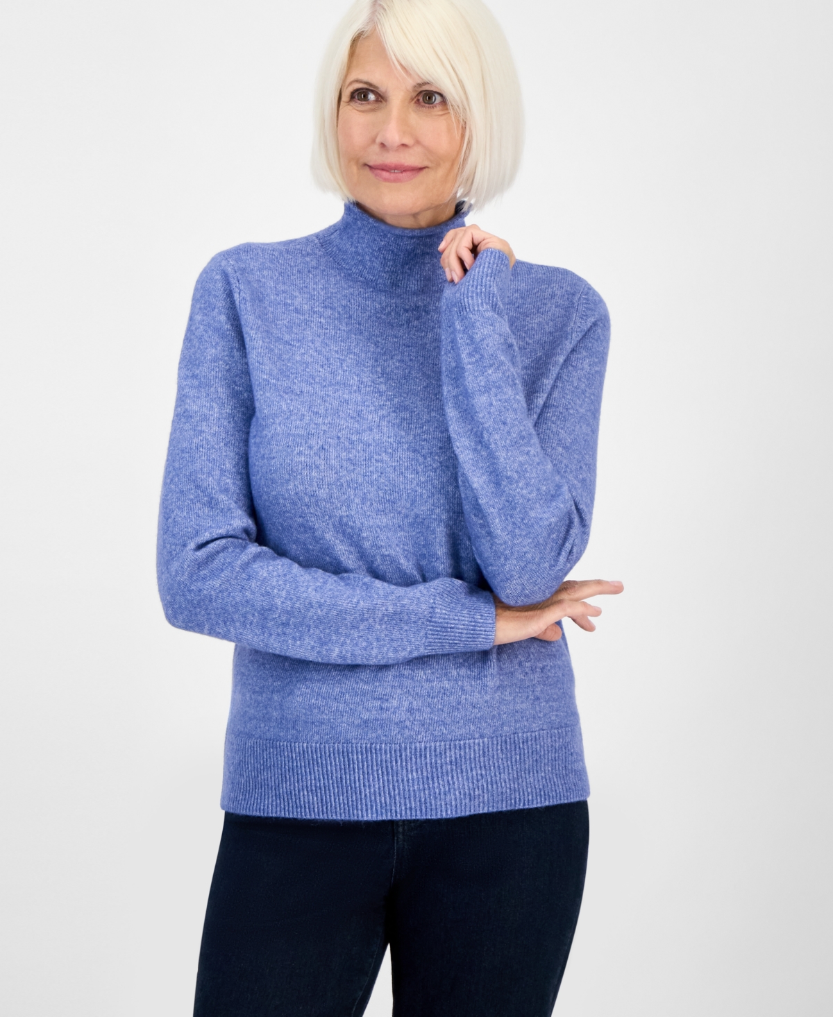 Style & Co Petite Mock Neck Sweater, Macy's Exclusive