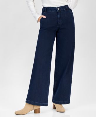 Petite High-Rise Wide-Leg Jeans, Created for Macy's