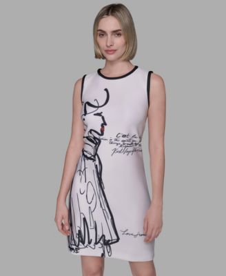 Women's Sleeveless Scuba Shift Dress