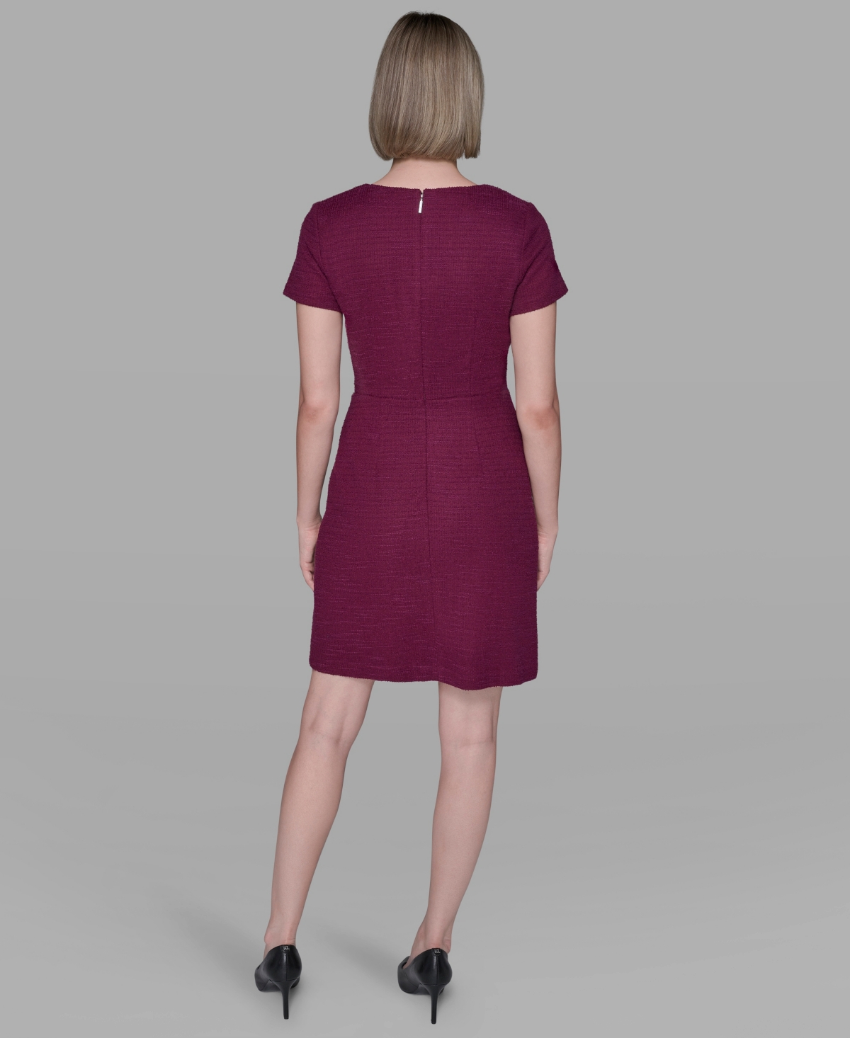 Karl Lagerfeld Women's Embellished Knit Tweed A-line Dress In Purple