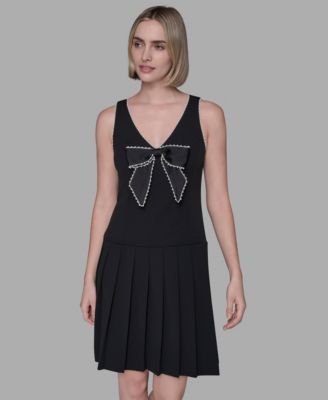 Women's Embellished Bow A-Line Dress