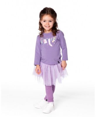Baby Girl Cotton Jersey Top Purple Gray with Owl - Baby
