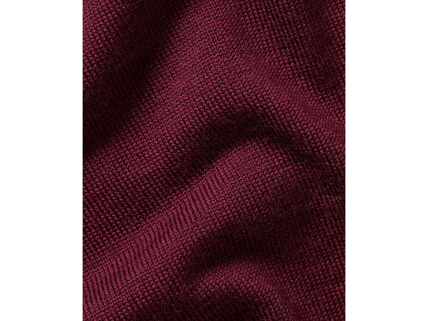 Мужской свитер Charles Tyrwhitt Long-Sleeve Quarter-Zip Merino Wool, цвет: Бордовый красный — фото 5