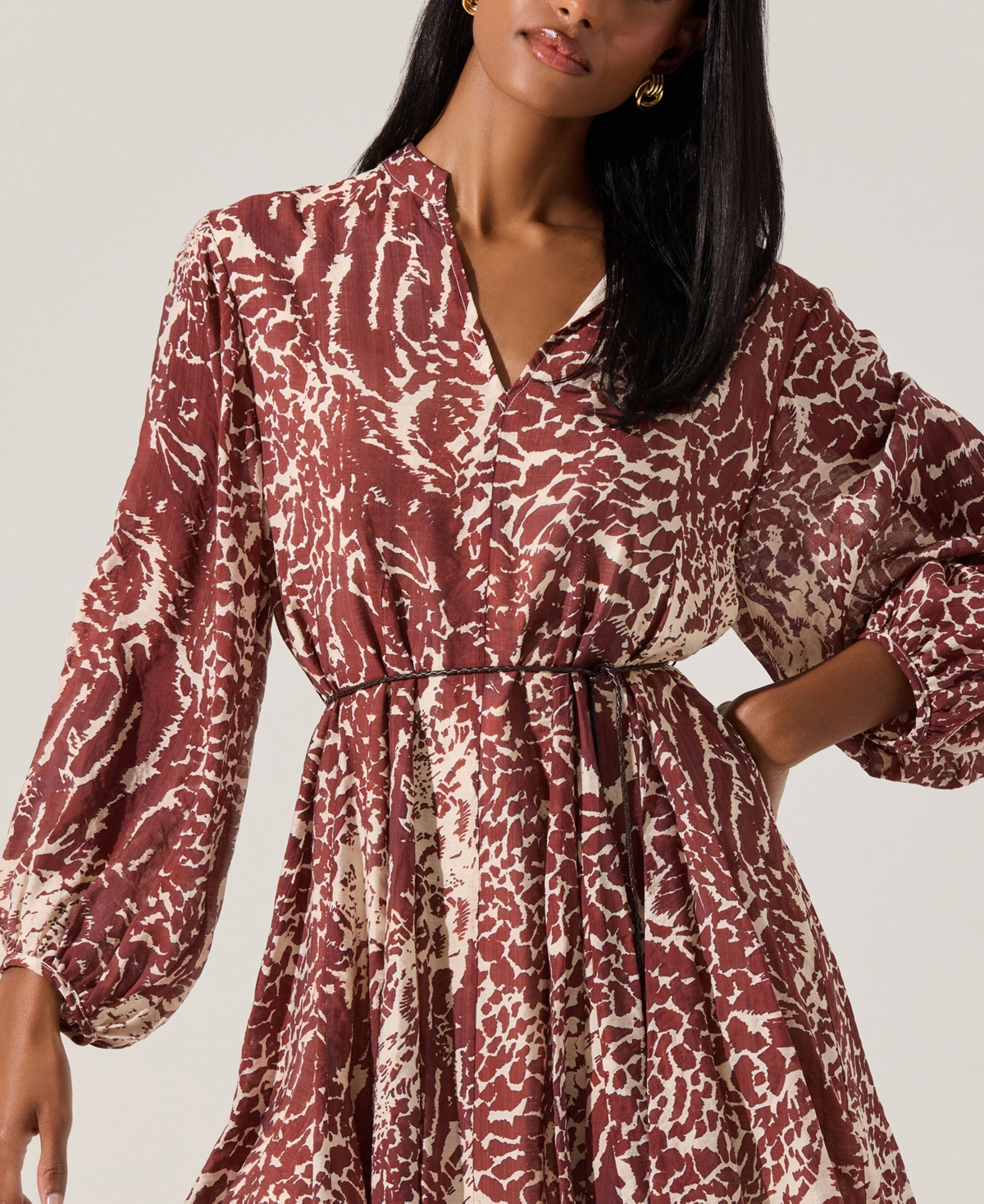 Astr The Label Marisela Long Sleeve Minidress In Multi