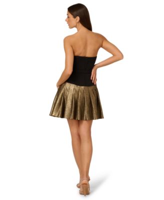 Women's Strapless Drop-Waist Minidress