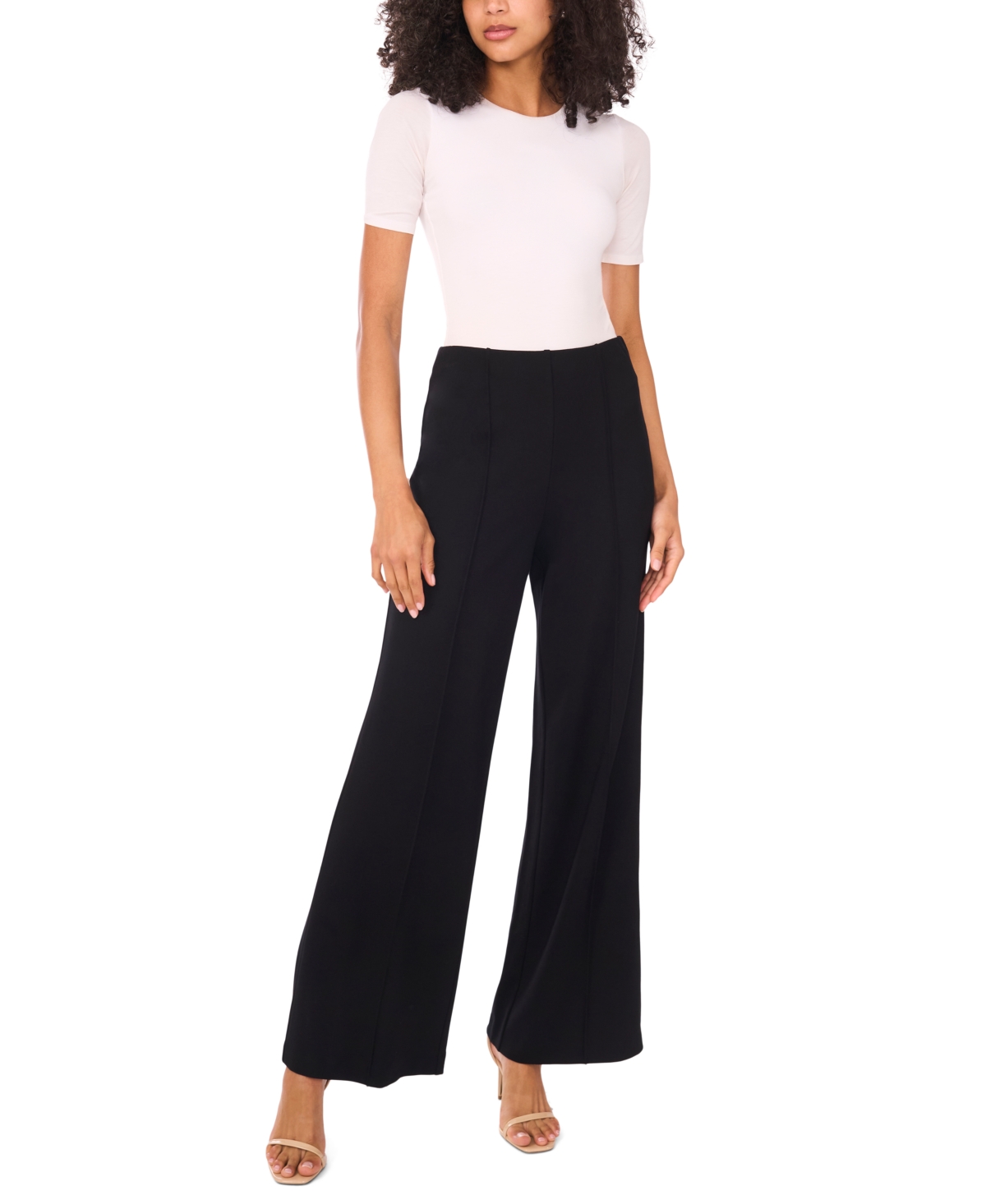 Sam & Jess Women's Ponte Wide Leg Pants In Black