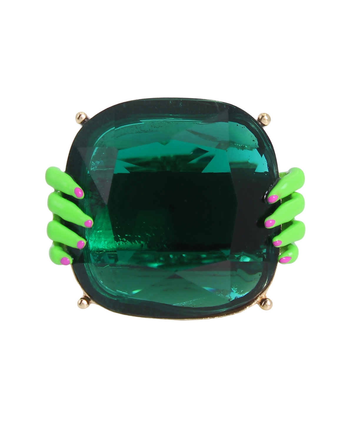 Betsey Johnson Faux Stone Witch Hands Cocktail Ring In Multi