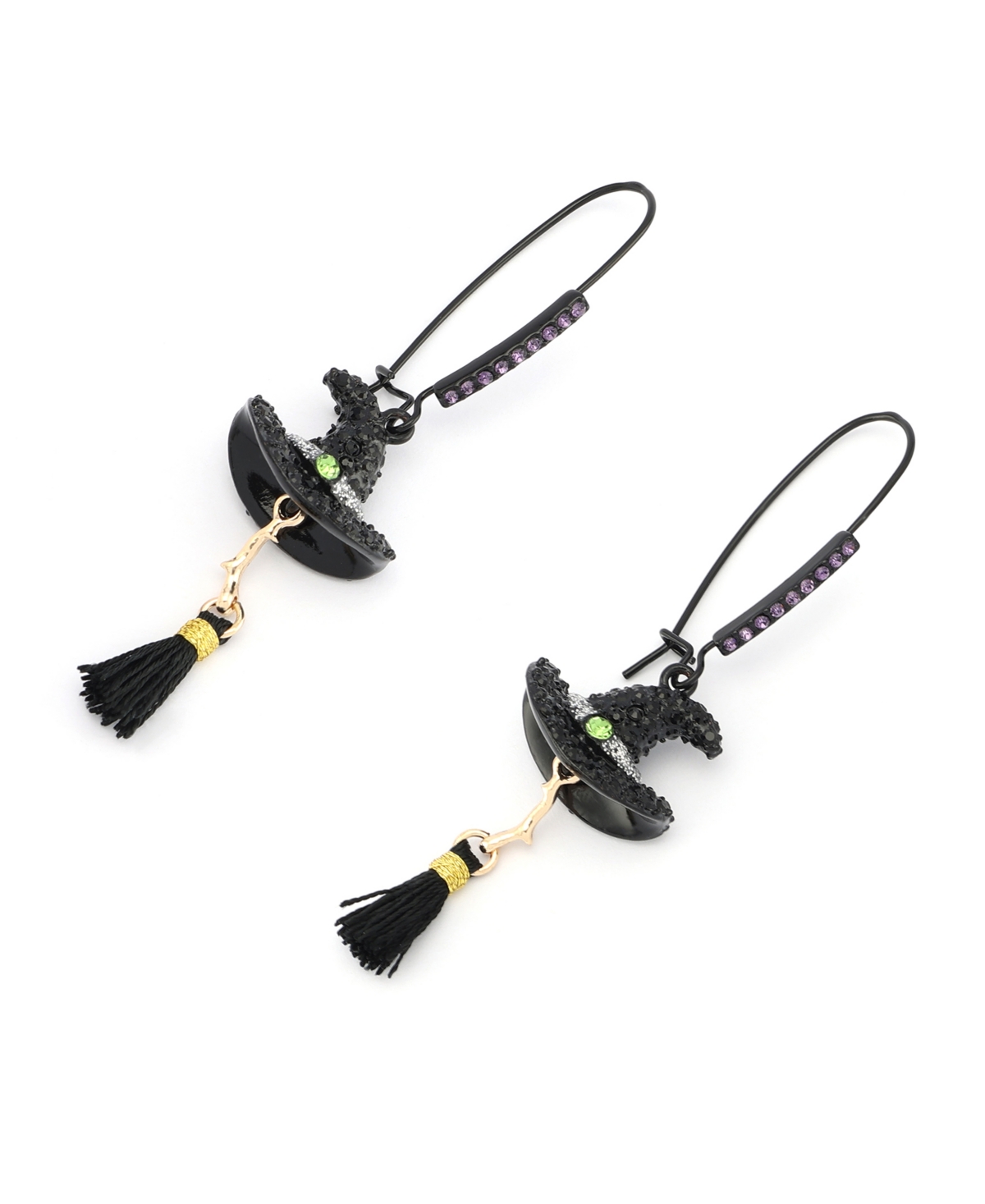 Betsey Johnson Faux Stone Witch Hat Dangle Earrings In Multi