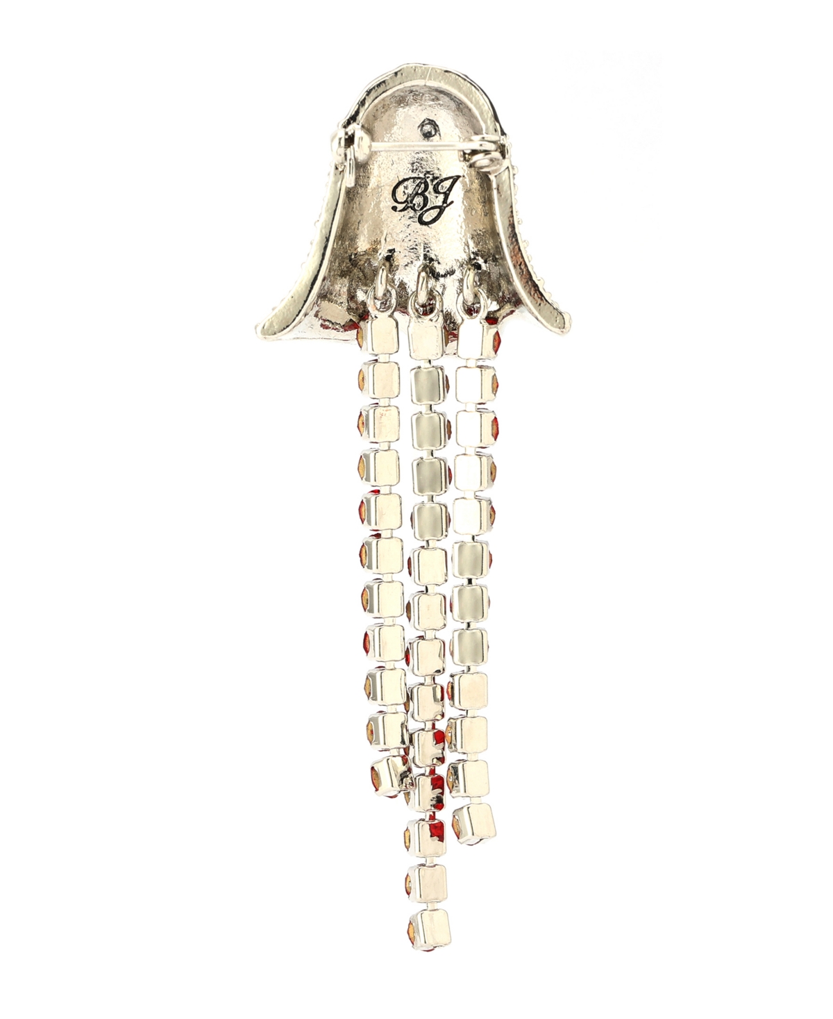 Betsey Johnson Faux Stone Halloween Vampire Ghost Fringe Brooch In Multi