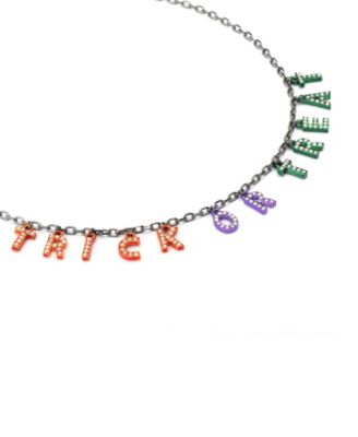 Faux Stone Halloween Trick or Treat Bib Necklace