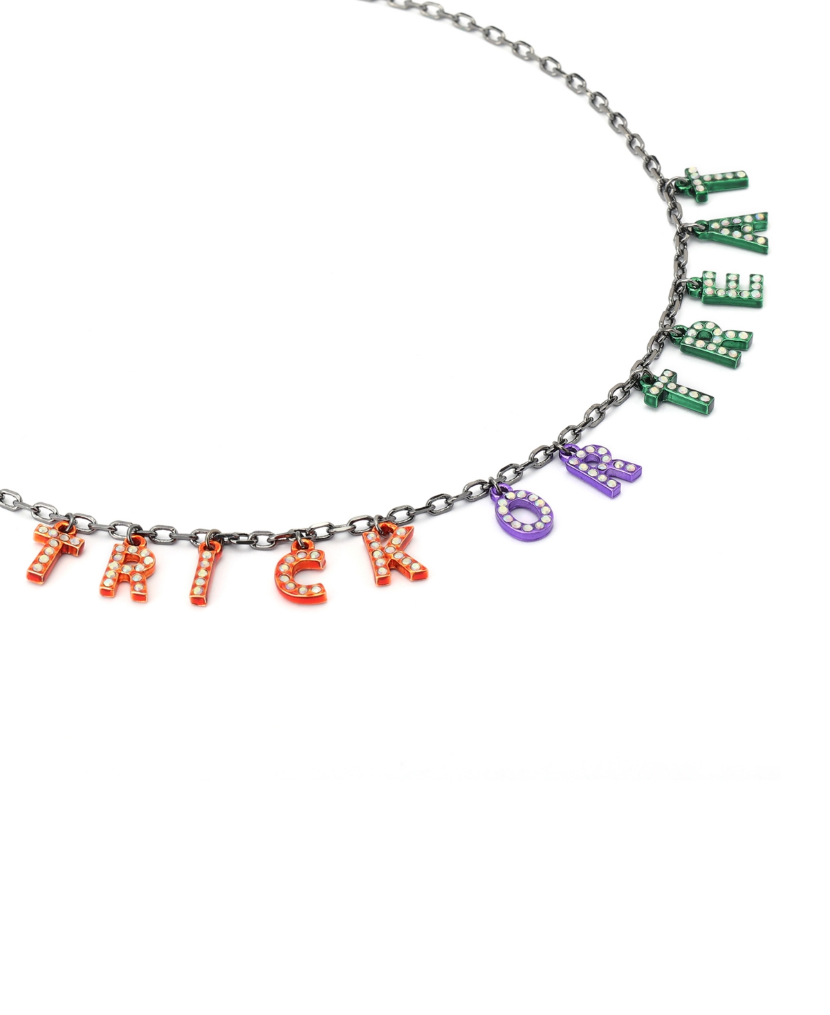 Betsey Johnson Faux Stone Halloween Trick Or Treat Bib Necklace