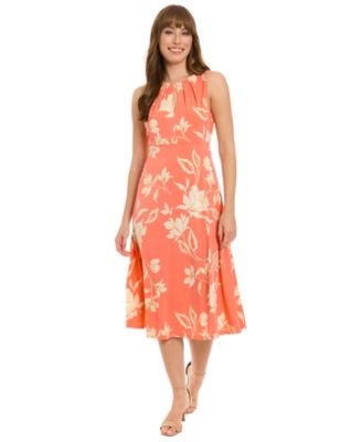 London Times - Petite Printed Sleeveless Midi Dress