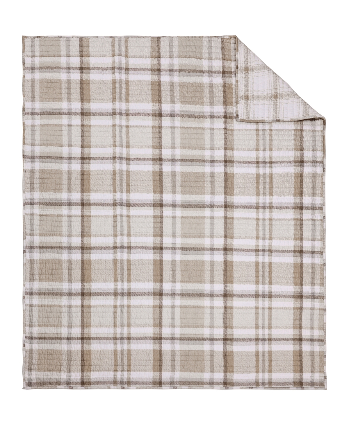 Levtex Spencer Red Plaid Reversible Quilted Throw, 60" X 50" In Brown