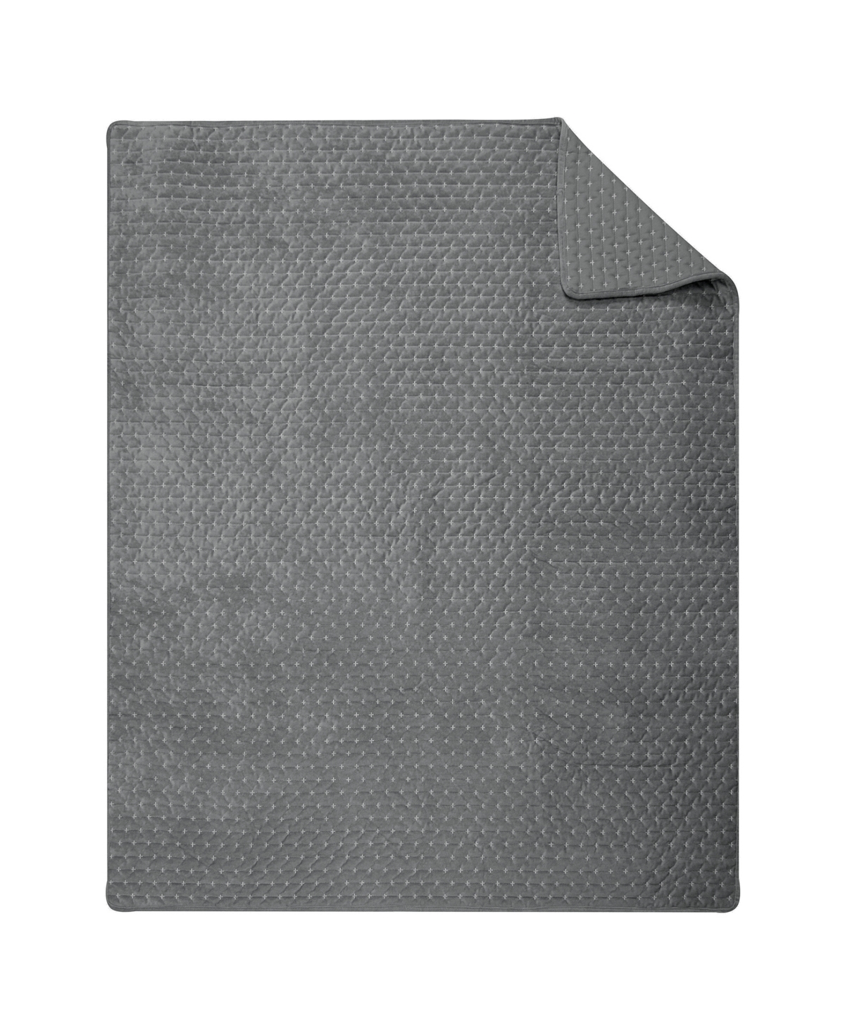 Levtex Velvet Stitch Reversible Quilted Throw, 50" X 60" In Gray