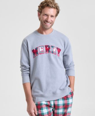 Holiday Lane - Men's Merry Plaid Appliqu&eacute; Sweatshirt