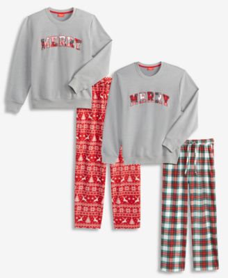 Men & Women's Merry Sweater & Fleece Pajama Pants, Macy's Exclusive