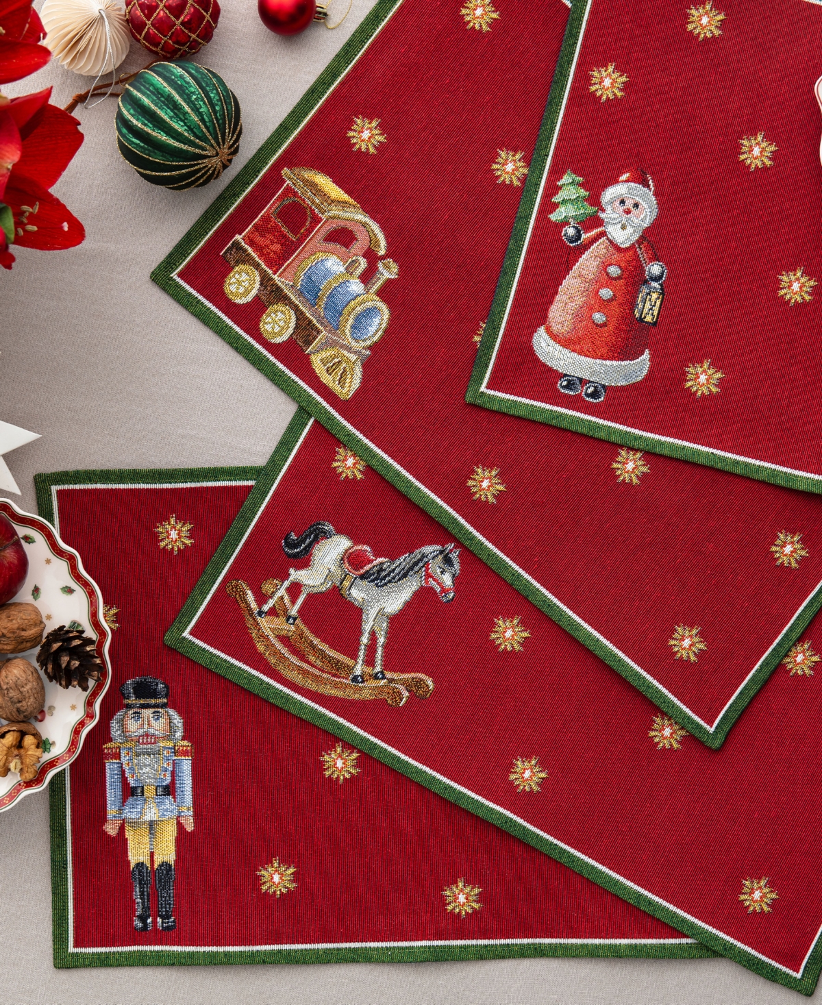 Villeroy & Boch 2025 Toy's Delight Anniversary Placemats, Set Of 4 In Red