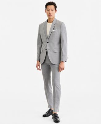 Men Modern-Fit Dark Gray Suit Separates 