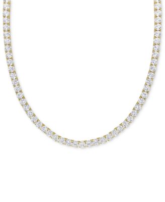 Lab Grown White Sapphire Tennis Necklace  (33 ct. t.w.) in Sterling Silver, 18" (Also Available in 18k Gold Plated over Sterling Silver)