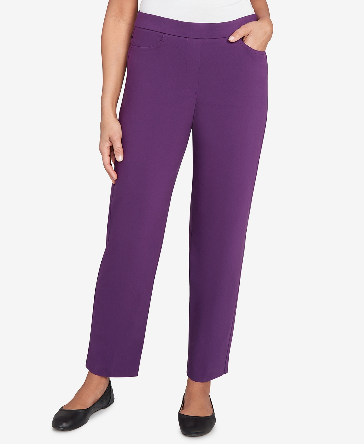 Alfred Dunner Women's Urban Legend Fitted Twill Medium Length Pants