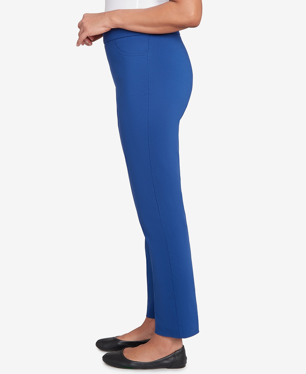 Alfred Dunner Women's Classic Poly Accord Short Length Pants In Blue
