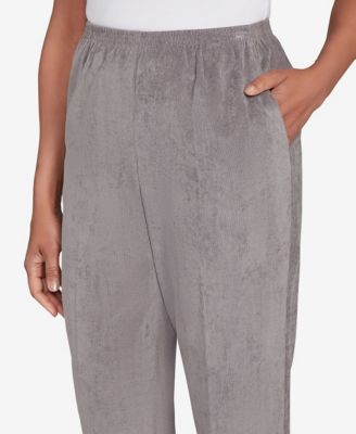 Women's Classic Corduroy Elastic Waist Short Length Pants