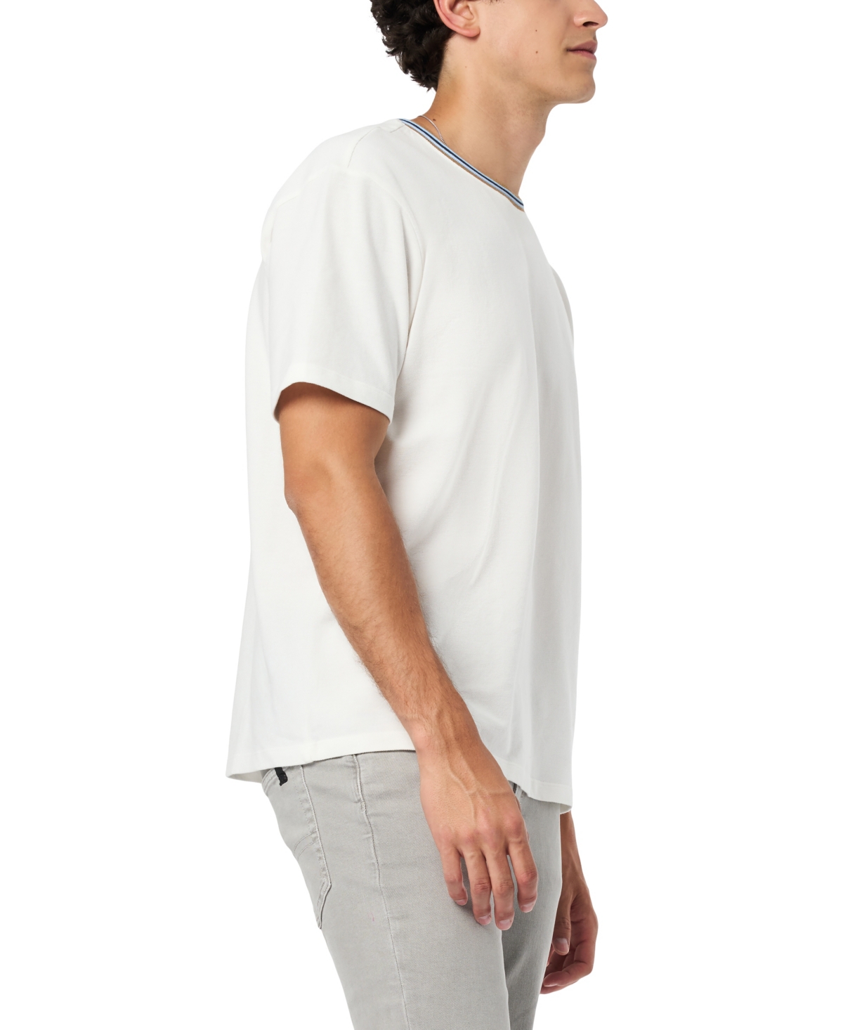 Buffalo David Bitton Men's Kobalt Ringer Regular Fit Knit T-shirt In White