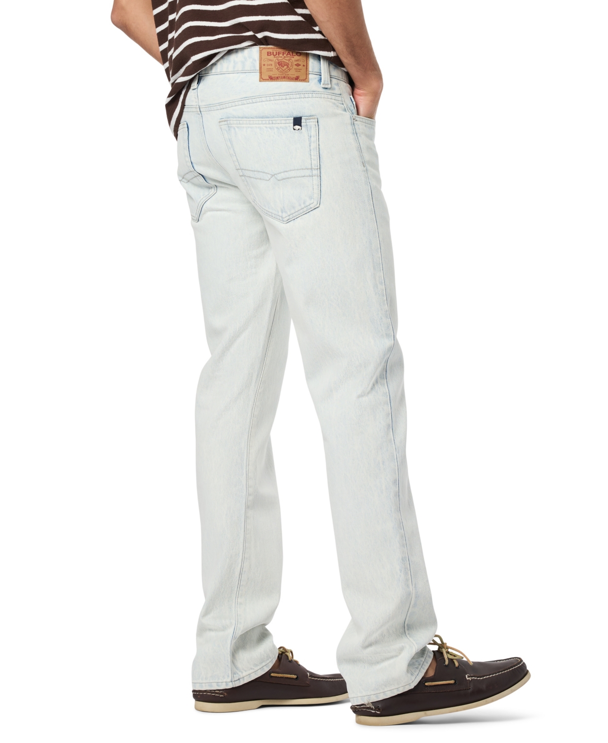 Buffalo David Bitton Men's Straight Six Relaxed Fit Jeans In White