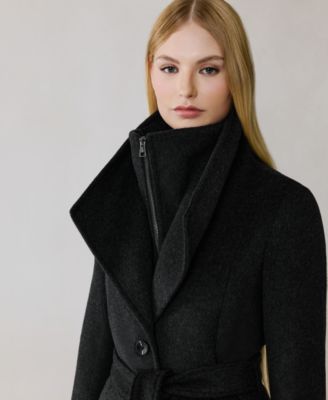 Women's Belted Long Sleeve Coat