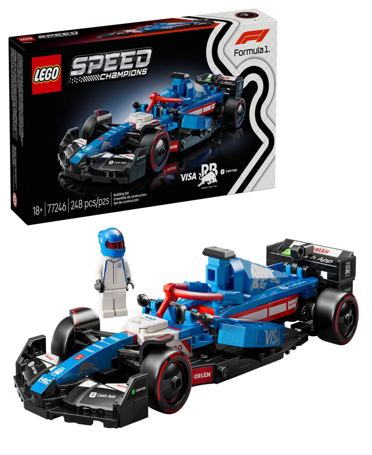 Lego Speed Champions Visa Cash App Rb Vcarb 01 F1 Race Car Model Kit 77246 In Multi