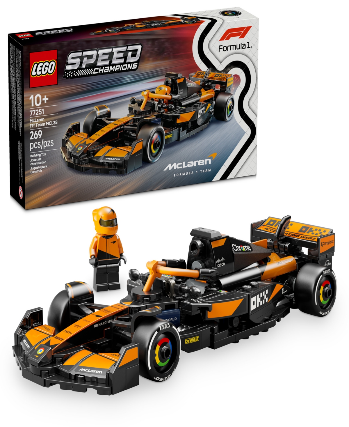 Lego Speed Champions Mclaren F1 Team Mcl38 Race Car Toy Building Set 77251 In Multi