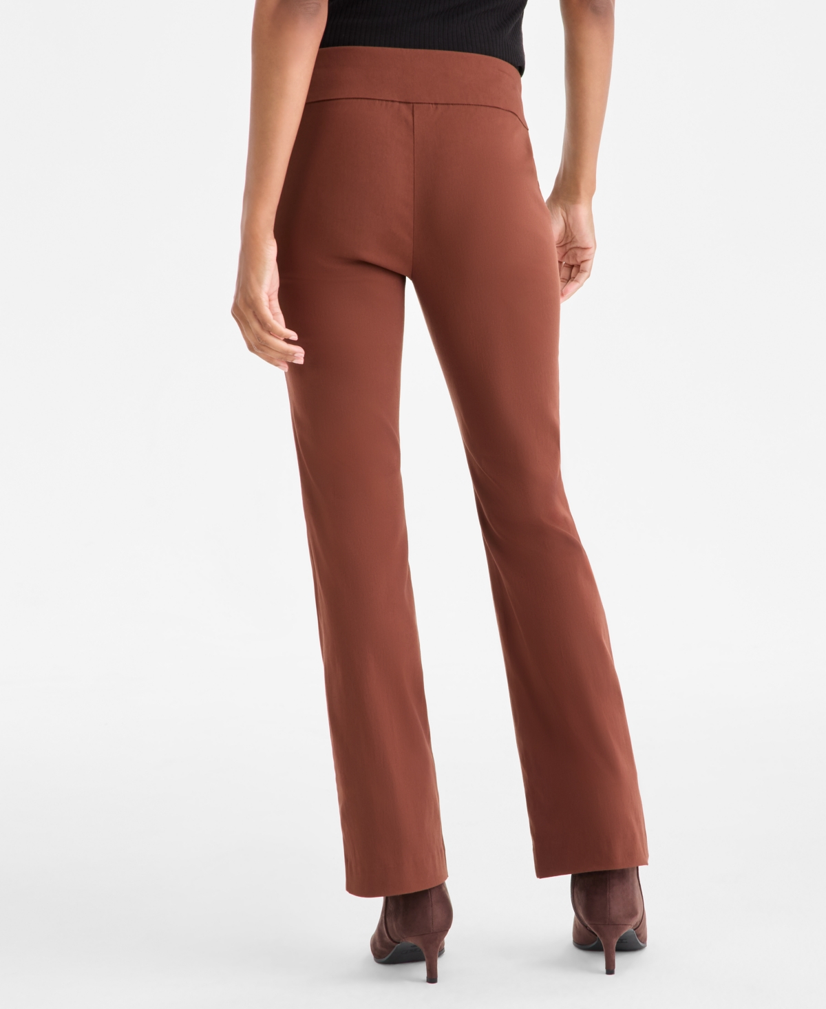 Inc International Concepts Petite Mid-rise Bootcut Pants, Petite & Petite Short, Created For Macy's In Brown