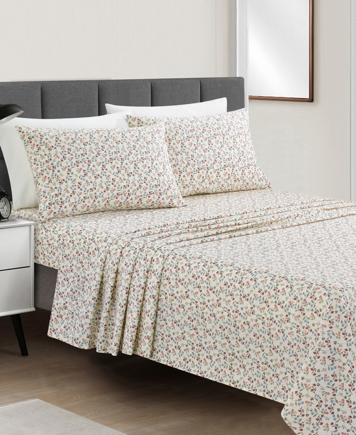 Sunham Microfiber Easy Care Printed 4-pc. Sheet Set, California King