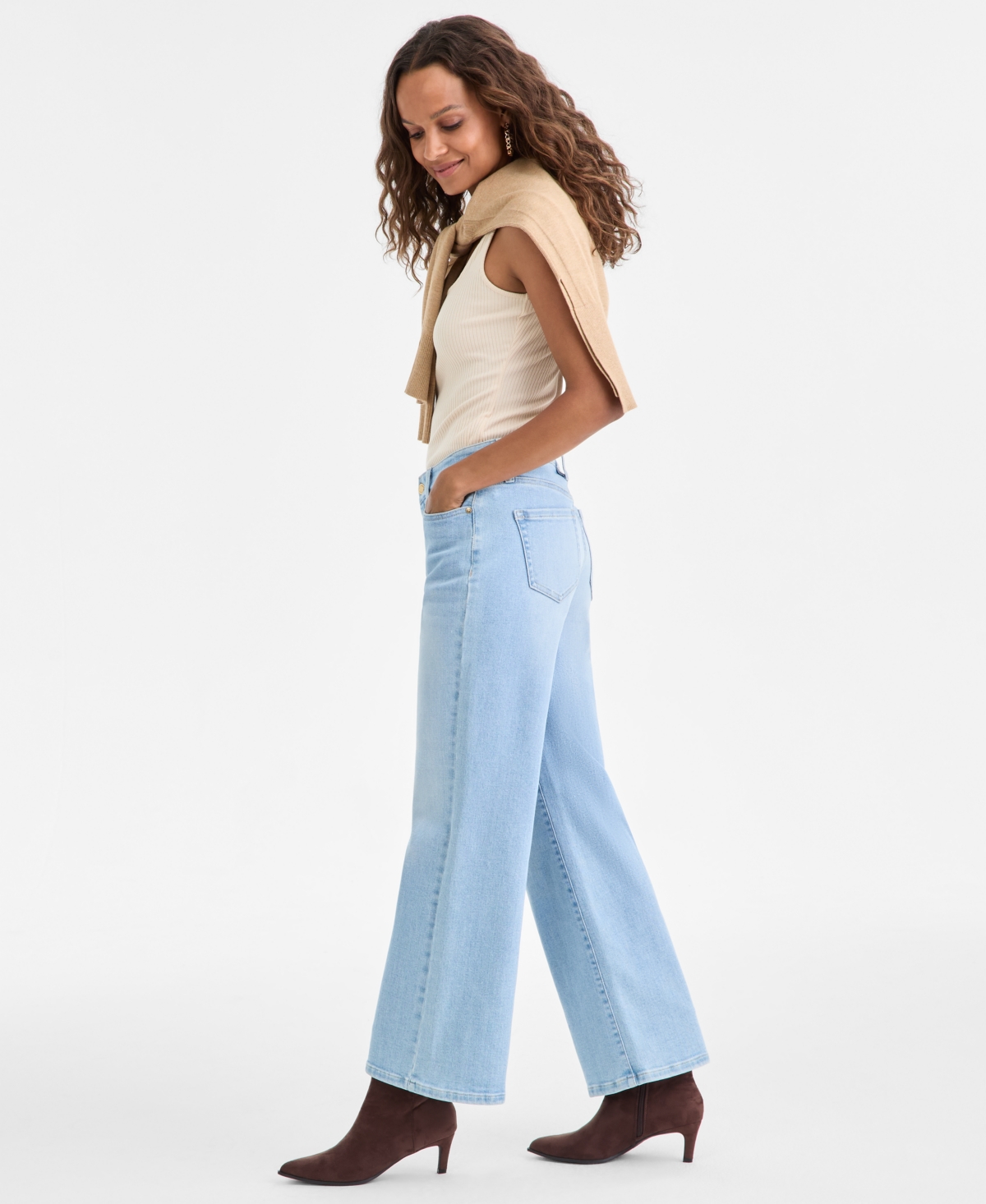 I.n.c. International Concepts Petite Wide-Leg Jeans, Macy's Exclusive