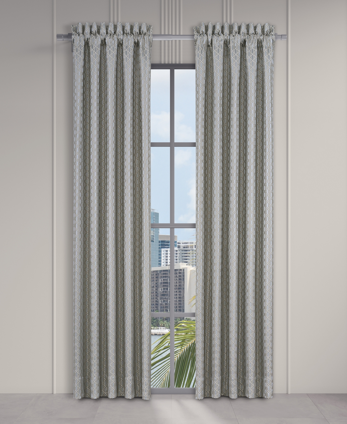 J Queen New York Metropolitan Window Panel Pair, 50 X 84" In Gray
