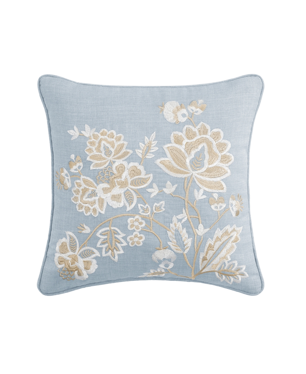 J Queen New York Garden Bloom Square Decorative Pillow, 18" X 18" In Blue