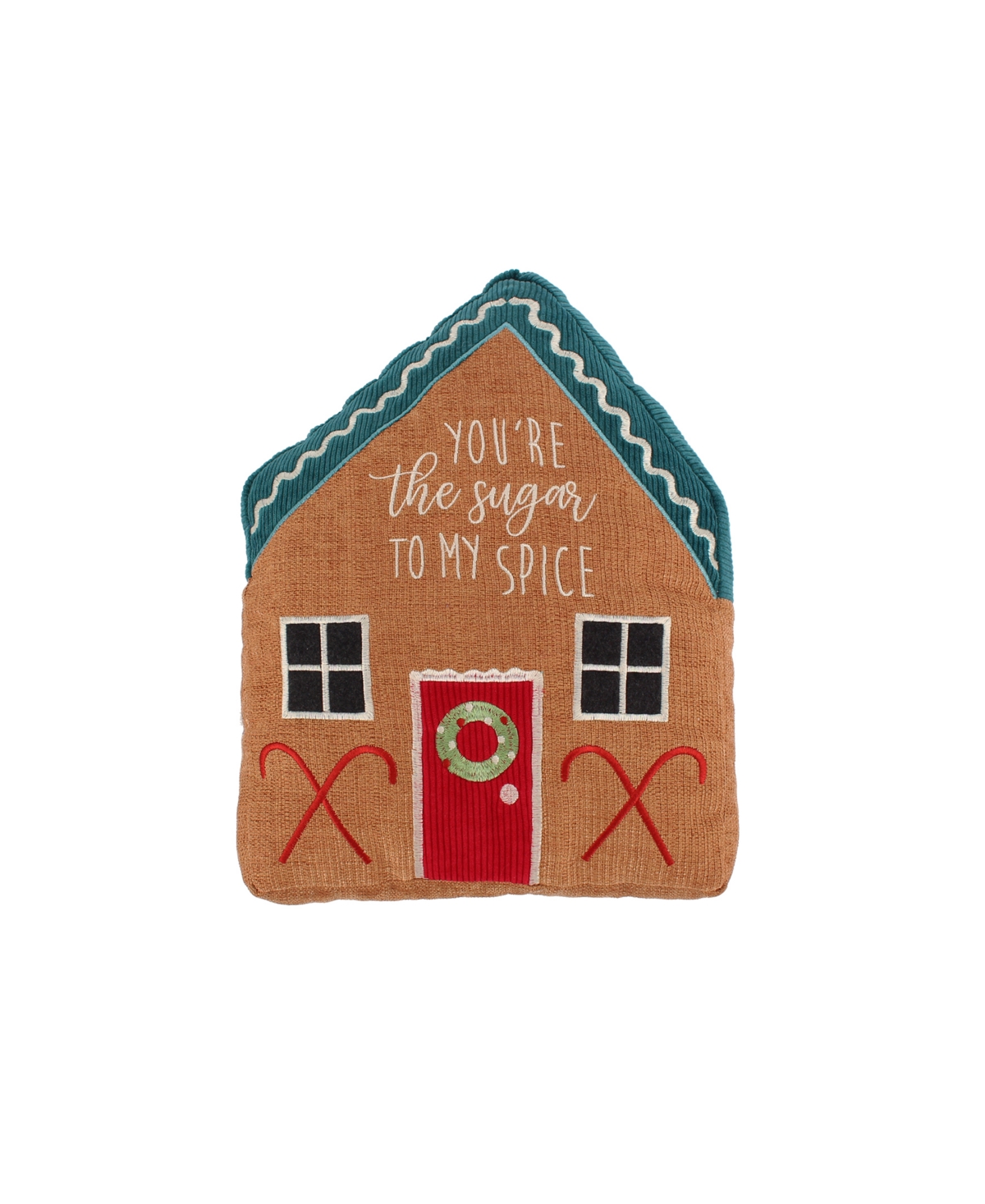Levtex Gnome For The Holidays Gingerbread House Decorative Pillow, 11" X 15" In Blue