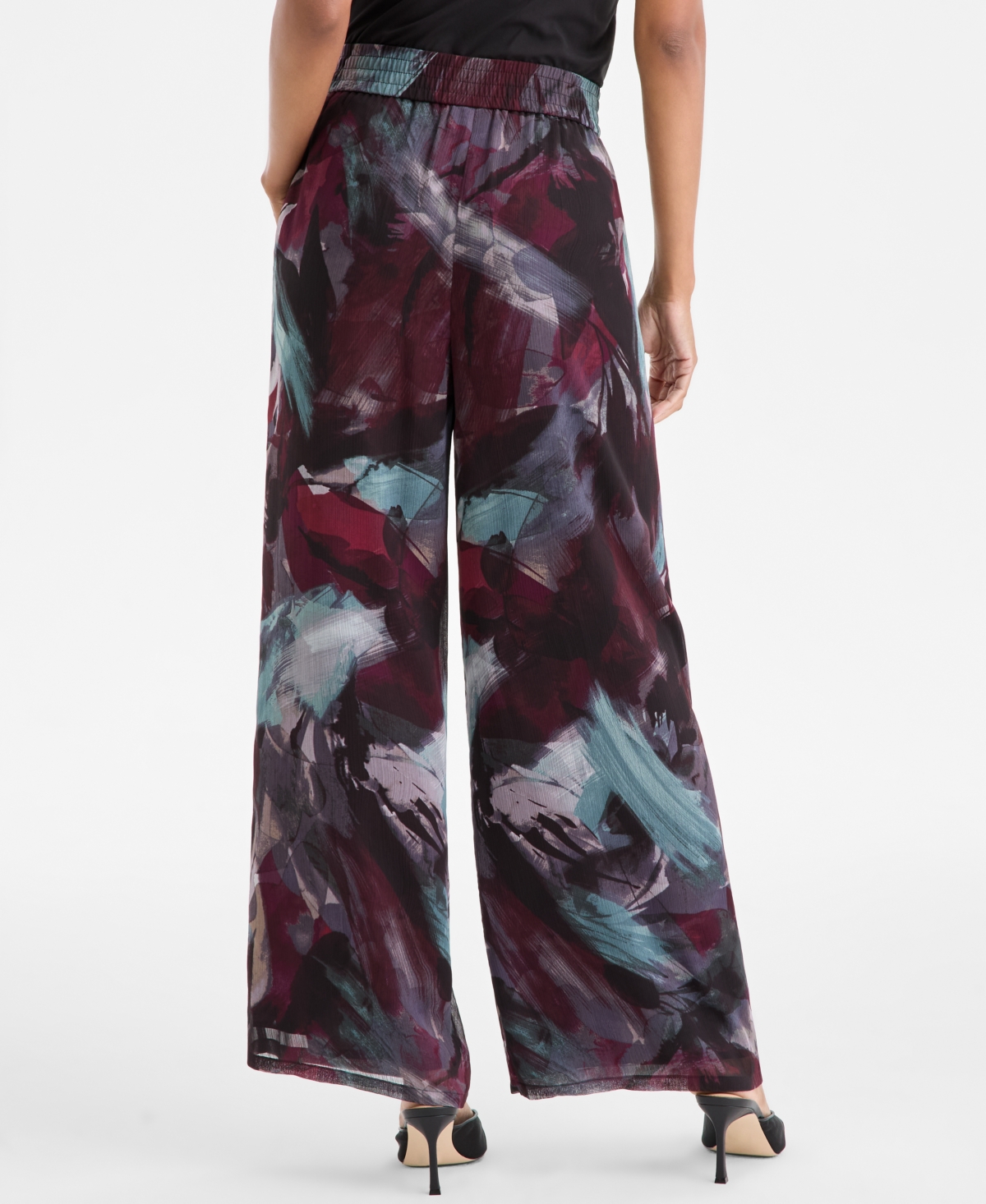 Inc International Concepts Petite Printed Chiffon Wide-leg Pants, Macy's Exclusive In Multi