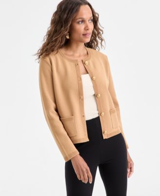 I.N.C. International Concepts - Petite Structured Long-Sleeve Sweater Jacket