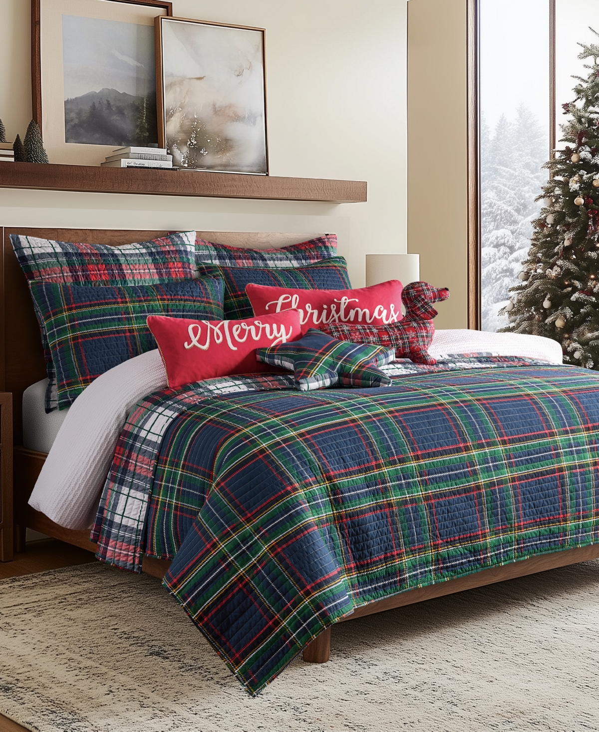 Levtex Spencer Red Plaid Reversible Quilt, King/california King In Blue