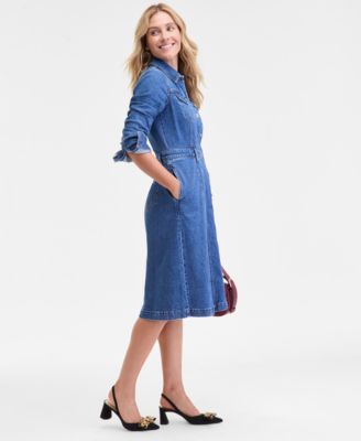 Women's Denim Midi Shirtdress, Macy's Exclusive