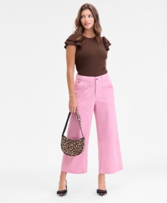 Women's High-Rise Wide-Leg Chino Pants, Macy's Exclusive 