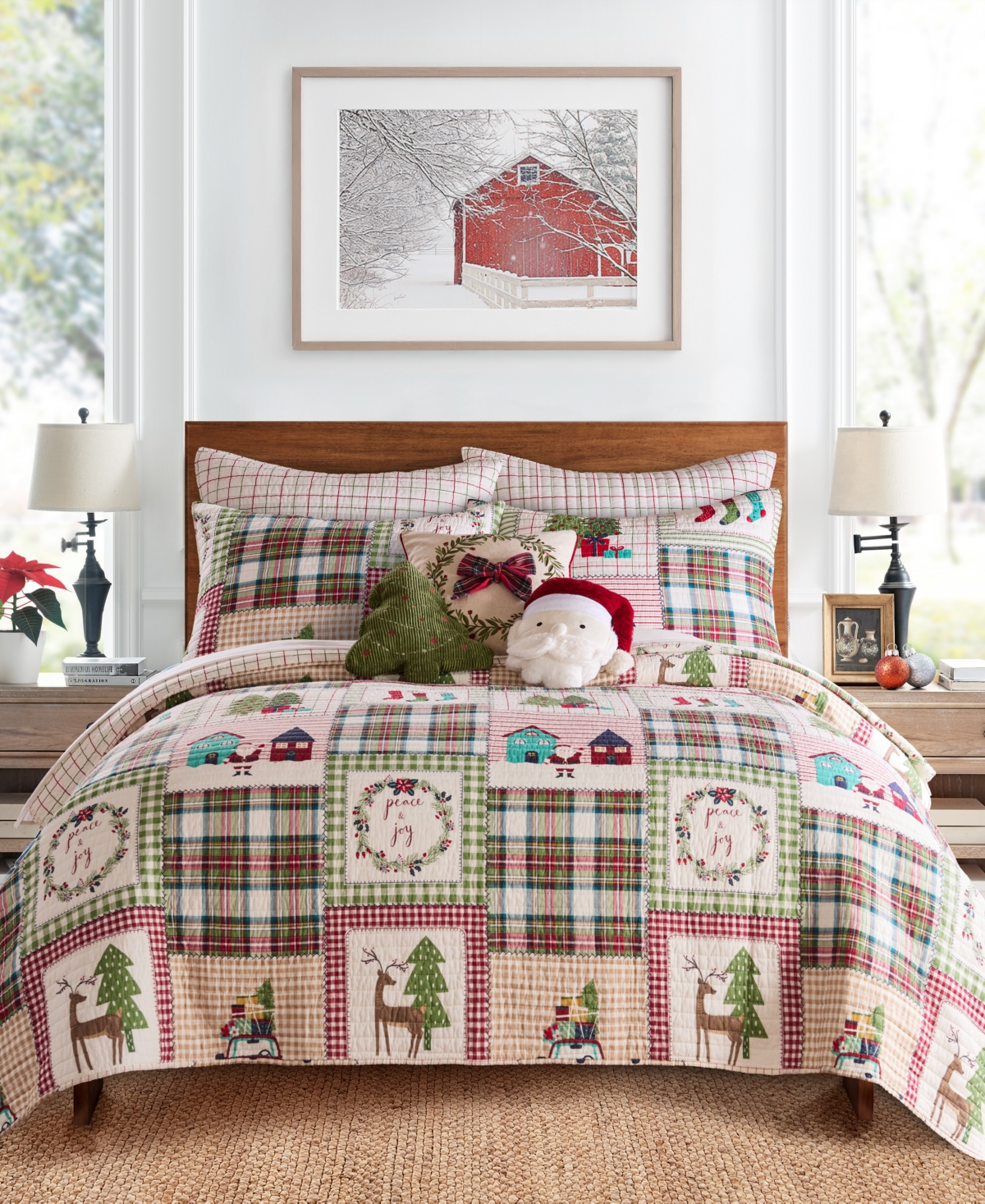 Levtex Home For Christmas Festive Plaid 3-pc. Quilt Set, King In Green
