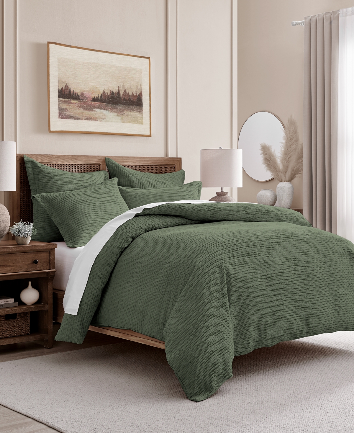 Levtex Cloud Waffle Textured 3-pc. Comforter Set, King/california King In Green