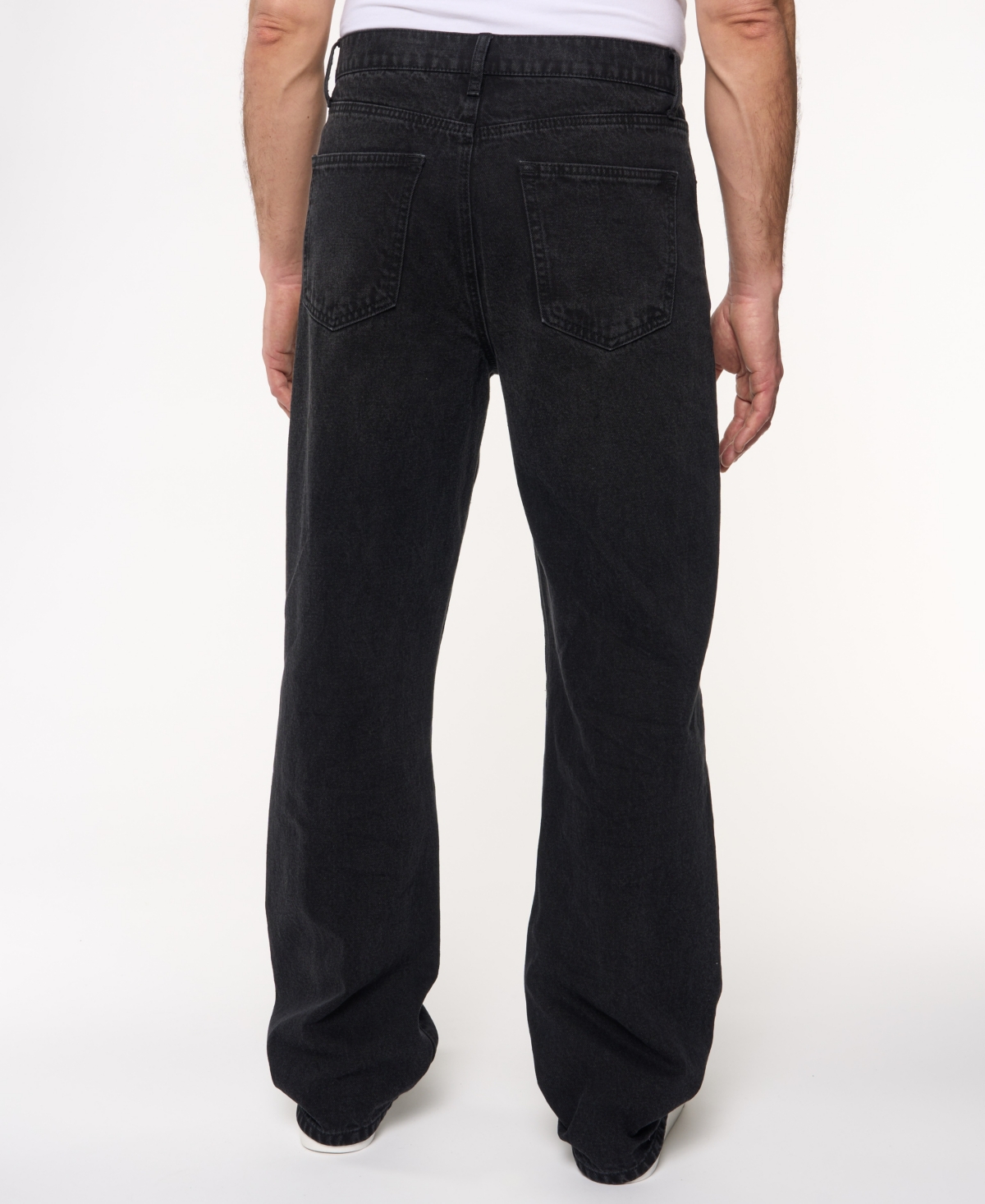 Lazer Men's Loose Fit Denim Jeans In Black