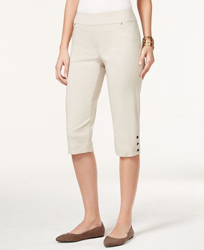 Style & Co. Petite Snap-Hem Skimmer Capri Pants, Only at Macy's - Pants ...